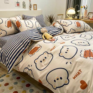 Chăn Ga Gối Cotton Poly 🍂GIÁ RẺ🍂 Bộ Chăn Ga Cotton Poly "Đầu Gấu Dễ Thương" Nhập Khẩu