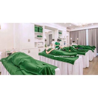Bộ 3 Khăn Trải giường Spa 90x190 cm, Xanh Lá cây