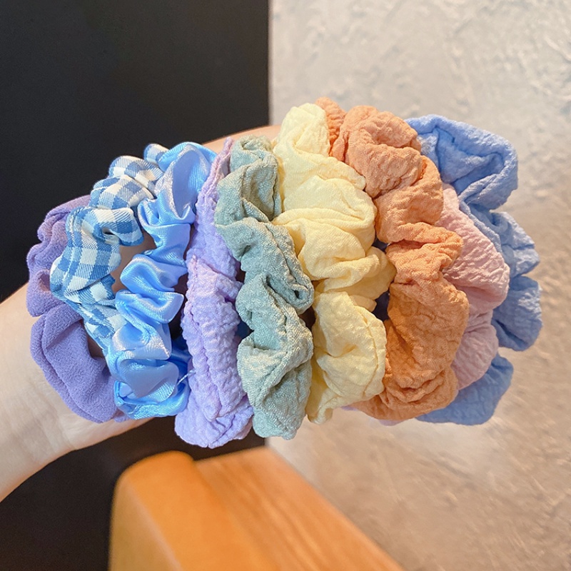 Set 3 dây buộc tóc cao su nhiều màu dễ thương phong cách Hàn Quốc