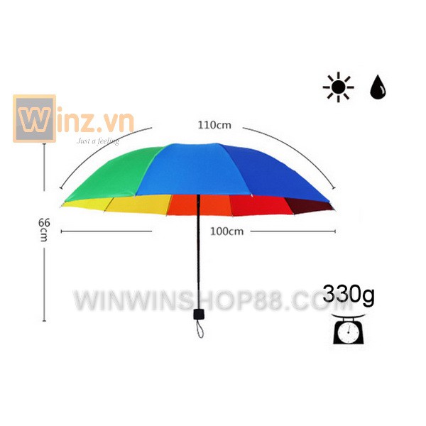 Dù xếp 7 sắc cầu vồng Thái Lan loại tốt Andhere