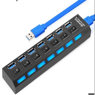 Hub usb 3.0 7 cổng có công tắc | bộ chia usb 3.0 7 cổng có công tắc