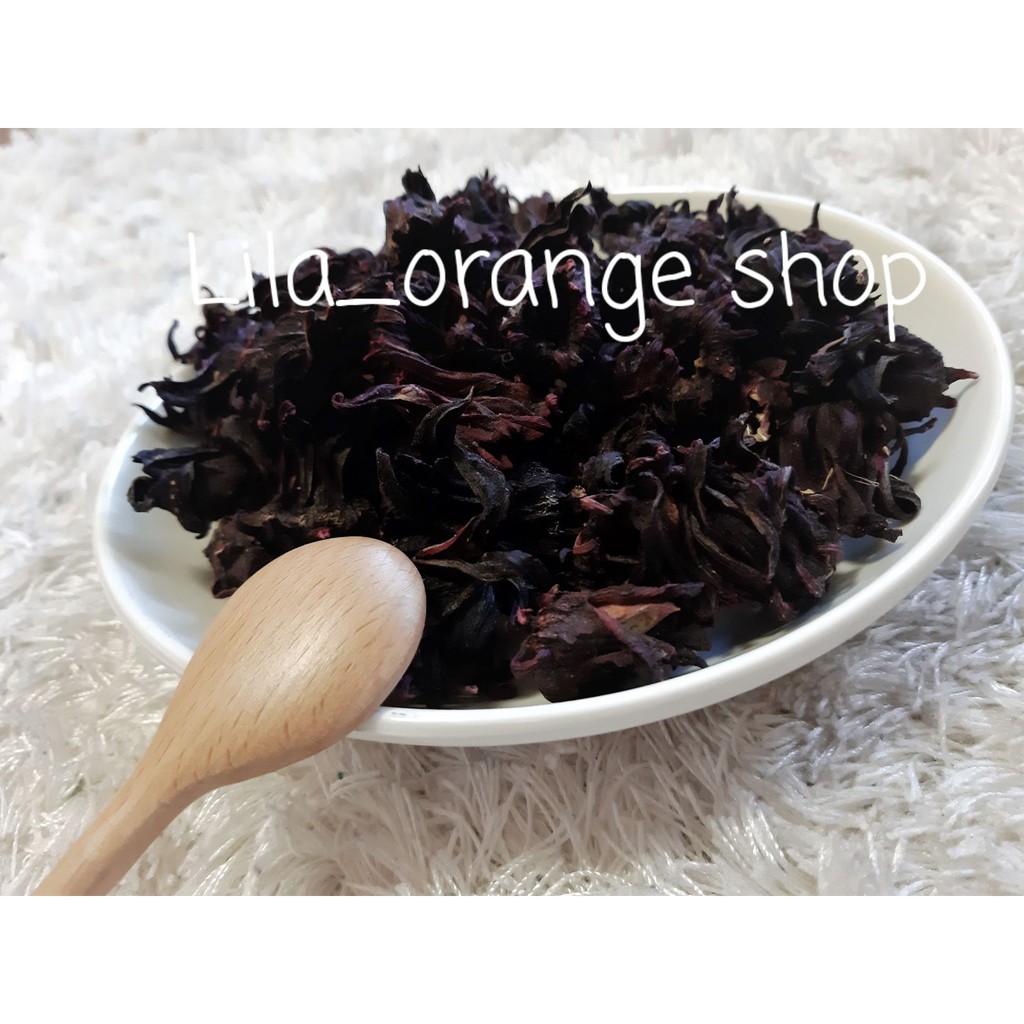 Combo 8 gói trà hoa - trà thảo mộc atiso đỏ / Hibiscus (hoa bụp giấm) sấy khô nguyên bông loại đẹp hàng Đà Lạt