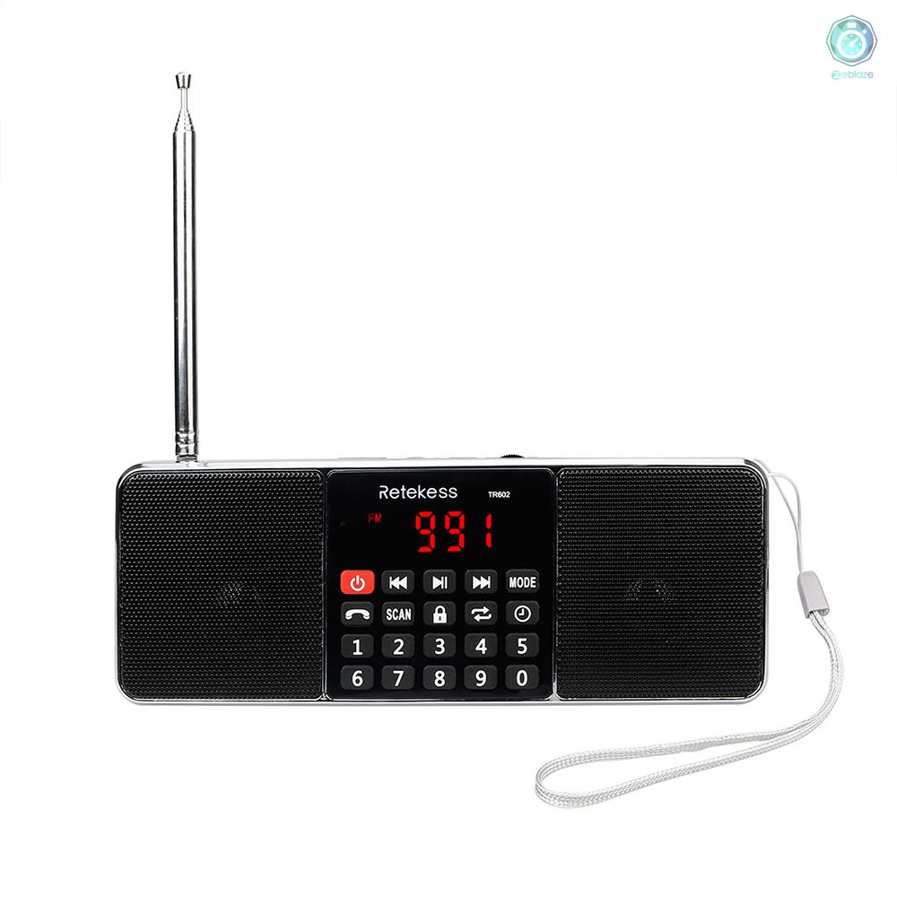 Loa Bluetooth máy nghe nhạc MP3 tai nghe đầu ra AUX IN Hỗ trợ Thẻ TF đọc USB 3C Retekess TR602 Radio FM / AM