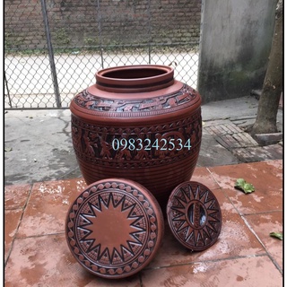 Chum sành 50L ngâm rượu trống đồng Đông Sơn Âu Lạc Gốm Bát Tràng
