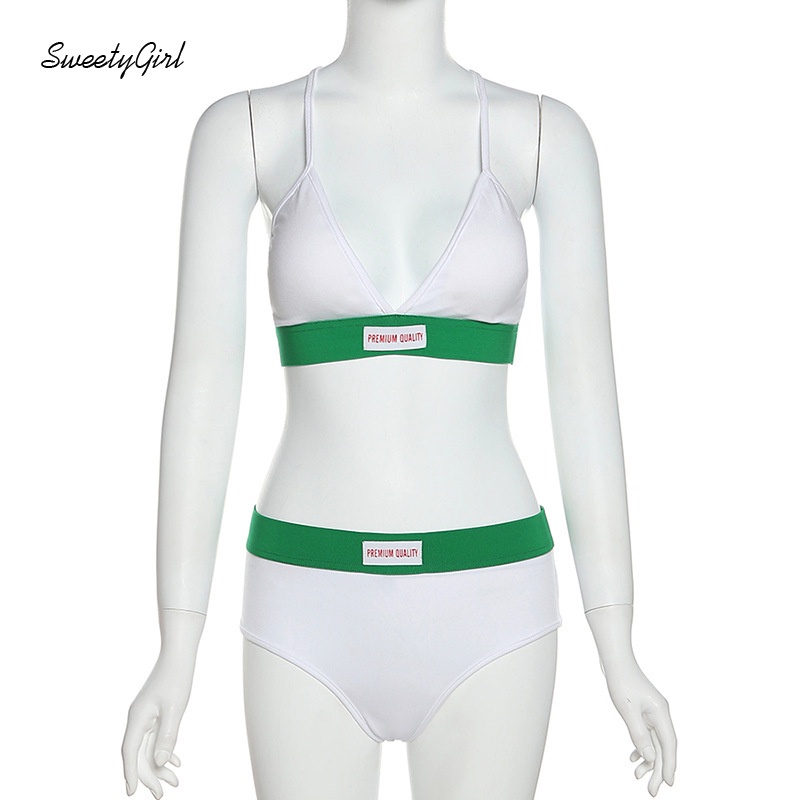 Set Áo Hai Dây + Quần Short Màu Sắc Tương Phản Quyến Rũ Thời Trang Cho Nữ 2022