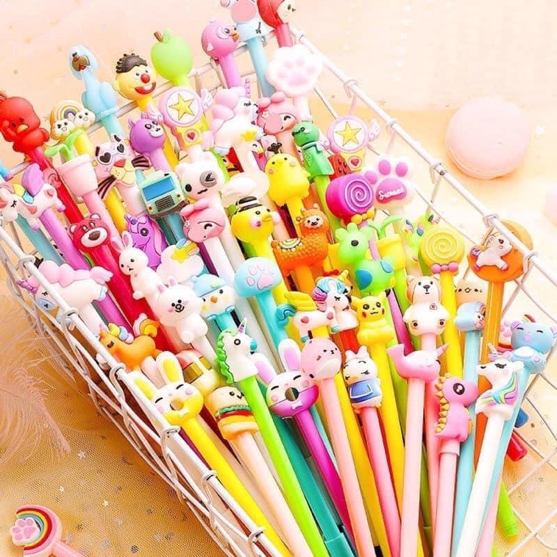 Sét 20 bút túi zíp mực xanh, tím, đen