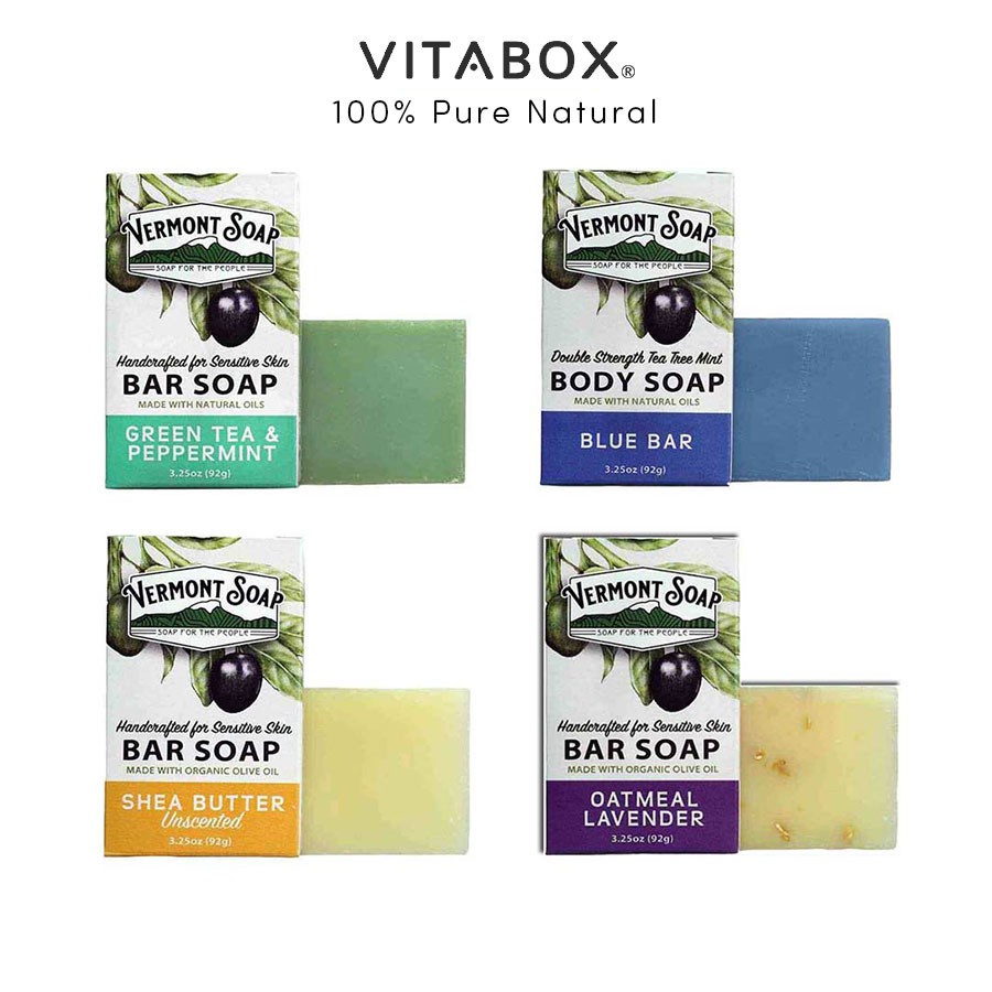 Vermont Soap - Xà Phòng Hữu Cơ Chăm Sóc Da Dầu, Khô và Nhạy Cảm - Organic Bar S.oap