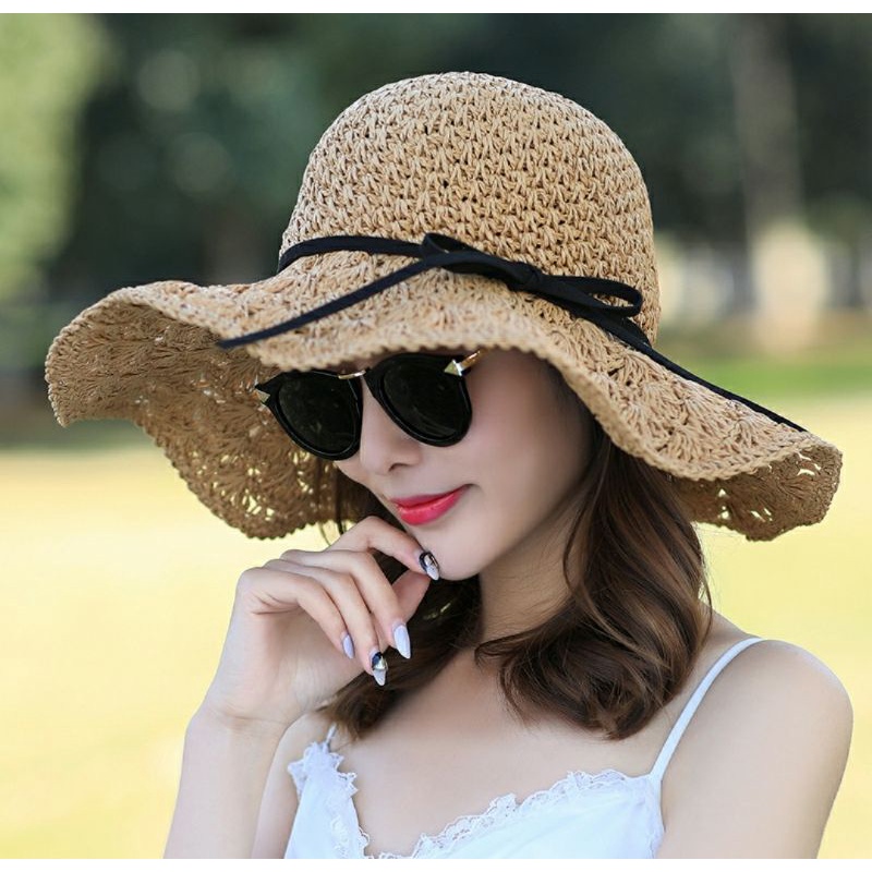 Nón rộng vành đi biển đẹp mũ chống nắng UV gấp gọn Lh0917399527