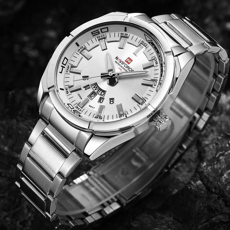NAVIFORCE NF9038 Men Casual Fashion Stainless Steel Band Analog Quartz Watch | BigBuy360 - bigbuy360.vn