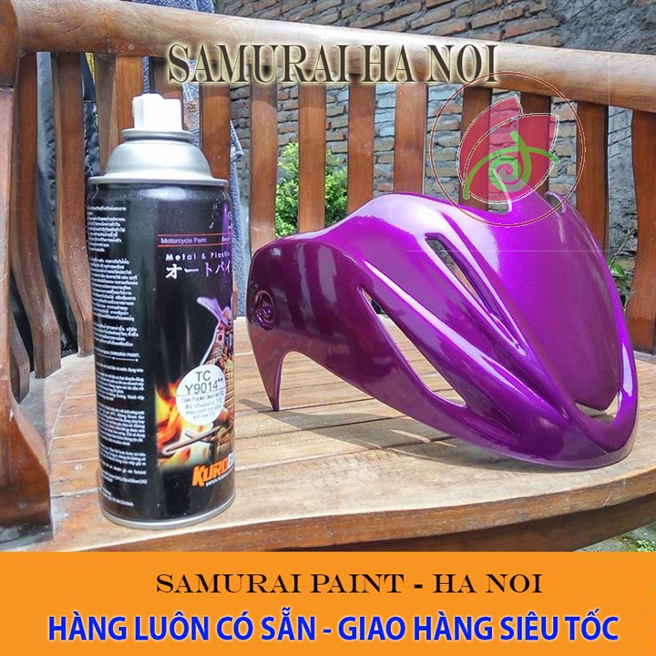 Sơn Samurai màu Tím Candy - TCY9014 lưu ý sử dụng kết hợp với nền màu Bạc 124