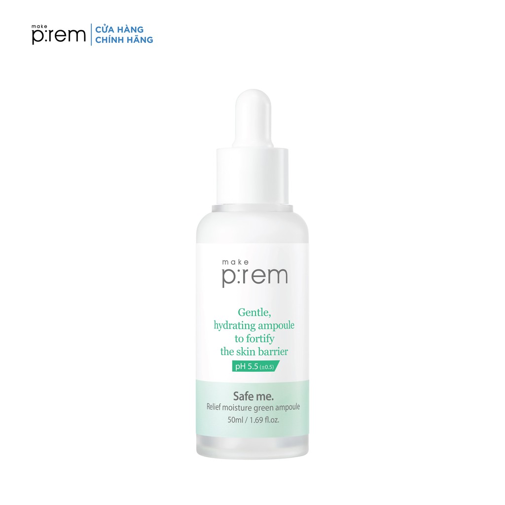 Tinh chất keo ong MAKE P:REM Safe me. Relief moisture green ampoule 50ml