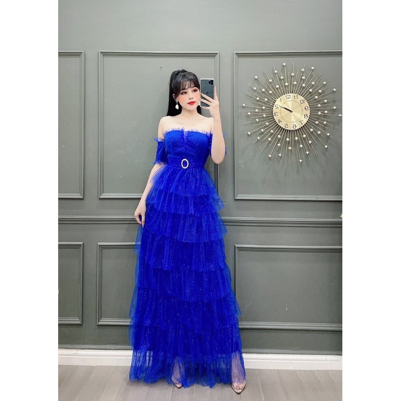 Đầm dự tiệc trễ vai lưới nhũ TRIPBLE T DRESS - size M/L( ảnh chụp thật) MS129Y