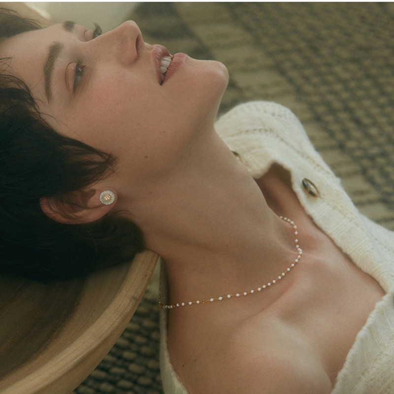 Vòng cổ Ngọc Trai Giả Trắng Thiết Kế Đơn Giản Thời Trang Nữ