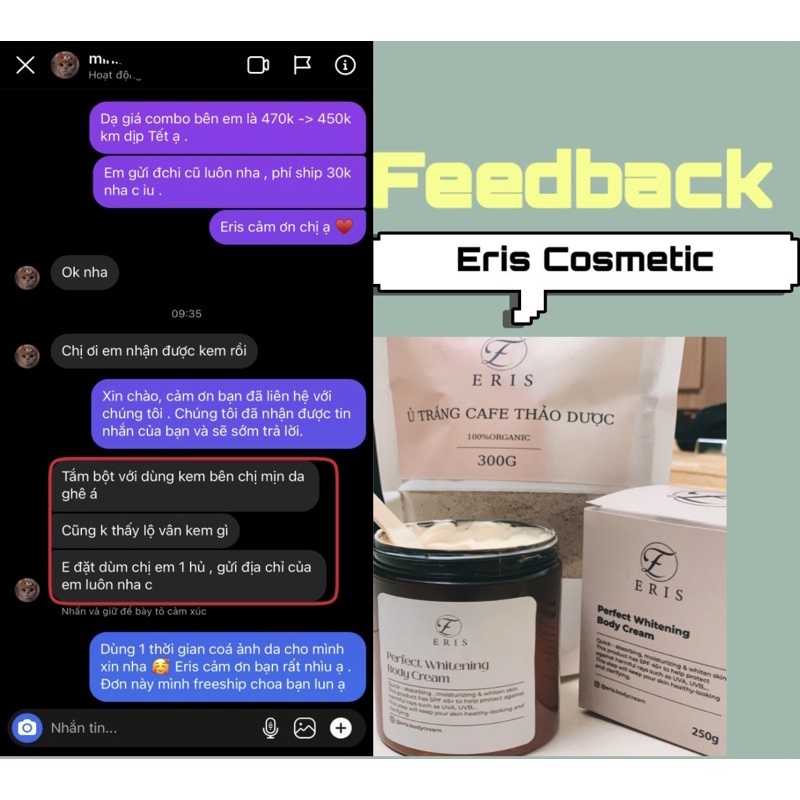 DƯỠNG TRẮNG DA BODY - ERIS COSMETIC ( TRẮNG BẬT TONE SAU 10-15 NGÀY SỬ DỤNG ) | BigBuy360 - bigbuy360.vn