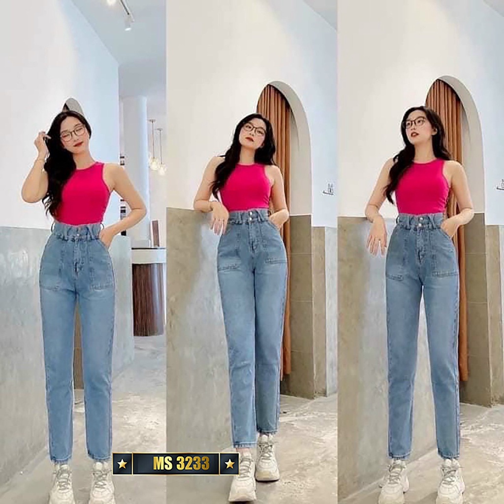 Quần baggy jean nữ cao cấp phong cách Hàn Quốc đa dạng mẫu mã, mẫu mới 2022, True Store, QJ101
