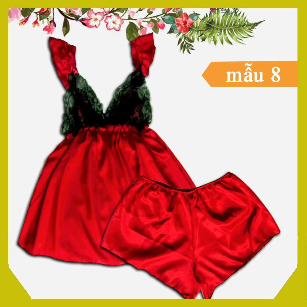 Đồ ngủ sexy satin phối ren hàng bigsize dưới 90kg | BigBuy360 - bigbuy360.vn