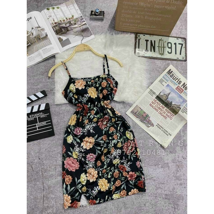 Đầm 2 Dây Body Quyến Rũ Thiết Kế Họa Tiết Hoa Lá Sắc Nét Sang Chảnh Thời Trang Váy Nữ Xm Minh Phúc