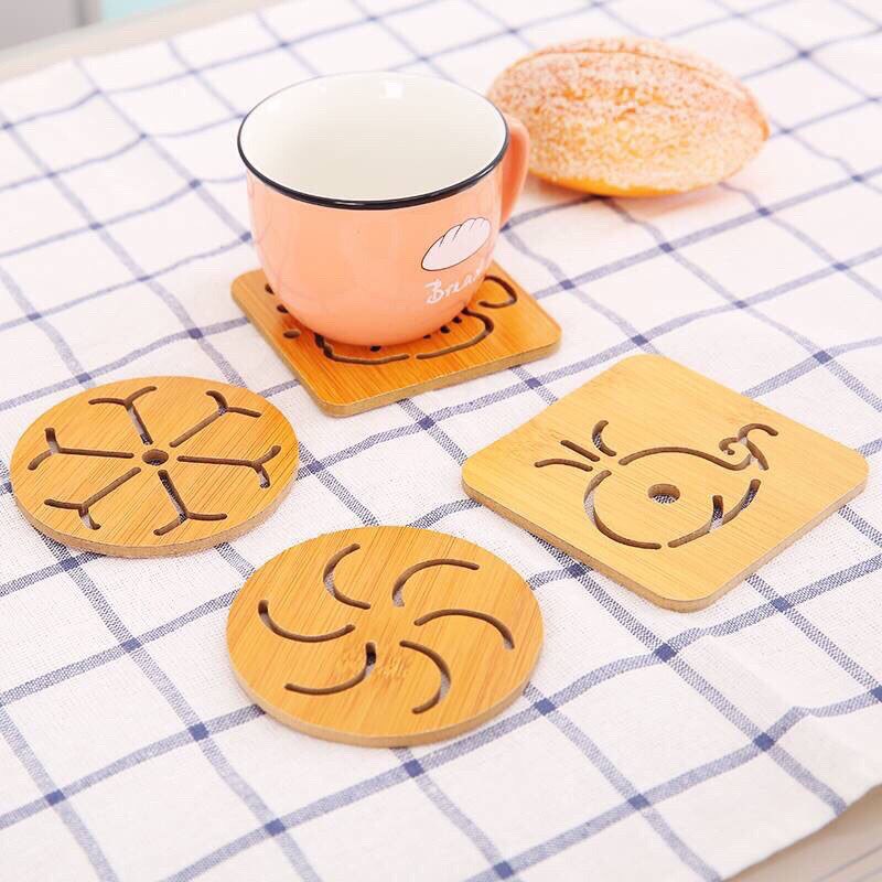 Đế lót nồi bằng GỖ chịu nhiệt size 10*10 cm (LOẠI GỖ)