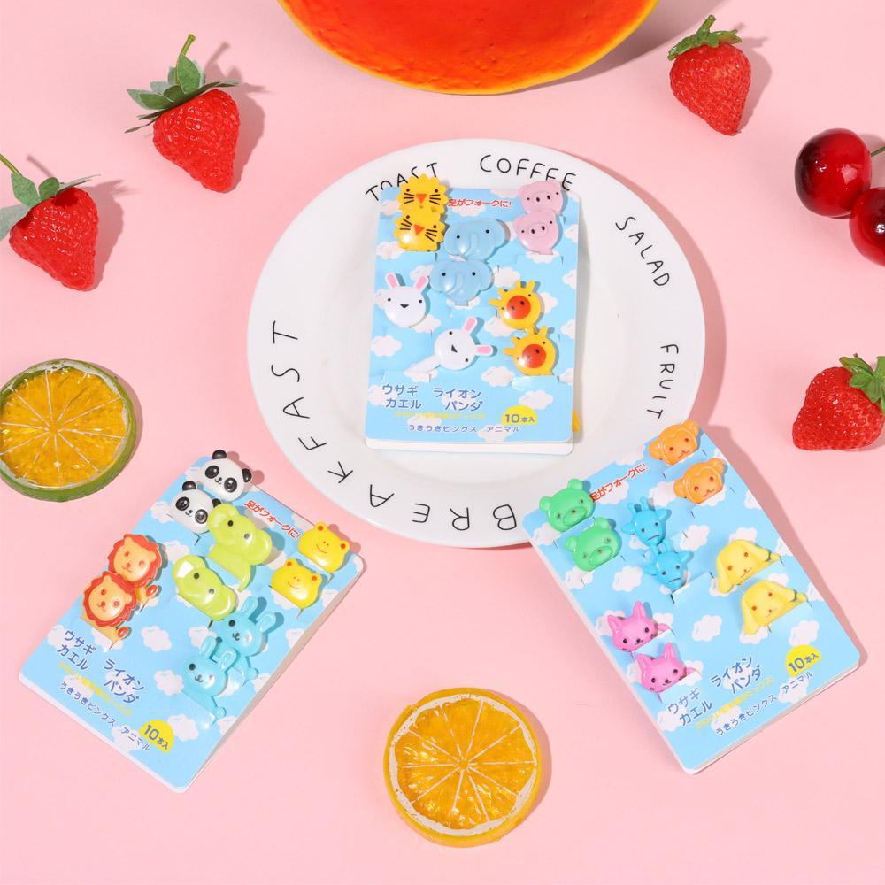 SUYO Set 10 / 30 Nĩa Ăn Trái Cây Hình Động Vật Hoạt Hình Ngộ Nghĩnh