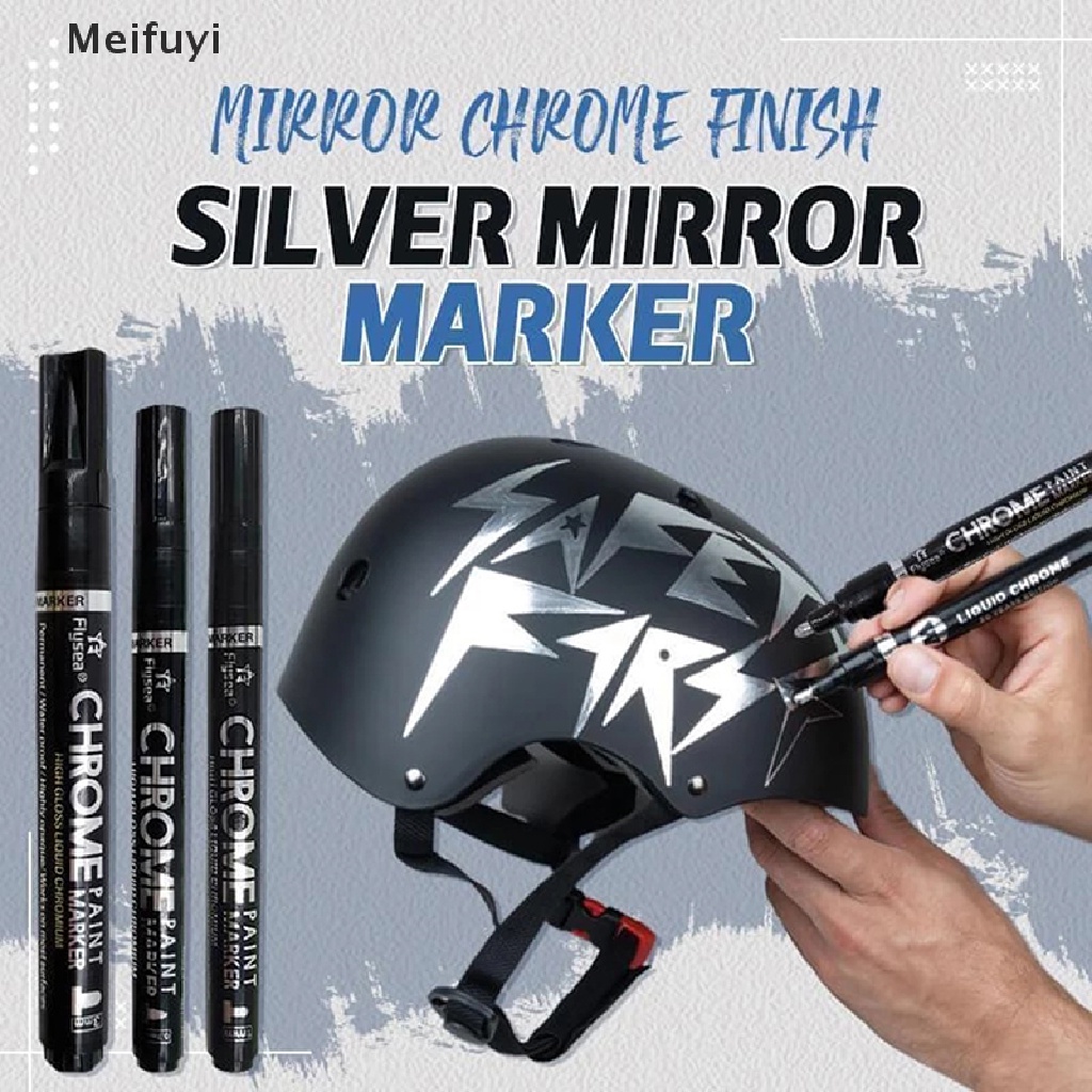 [Meifuyi] Silver Marker DIY Paint Mirror Chrome Finish Water UV Resistent Craftwork Pen COD