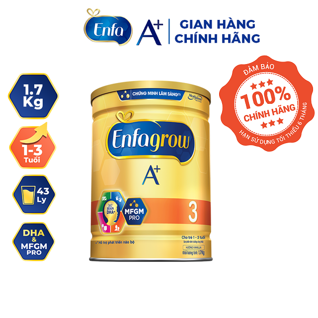 Sữa bột Enfagrow A+ 3 1.7kg (1-3 tuổi)