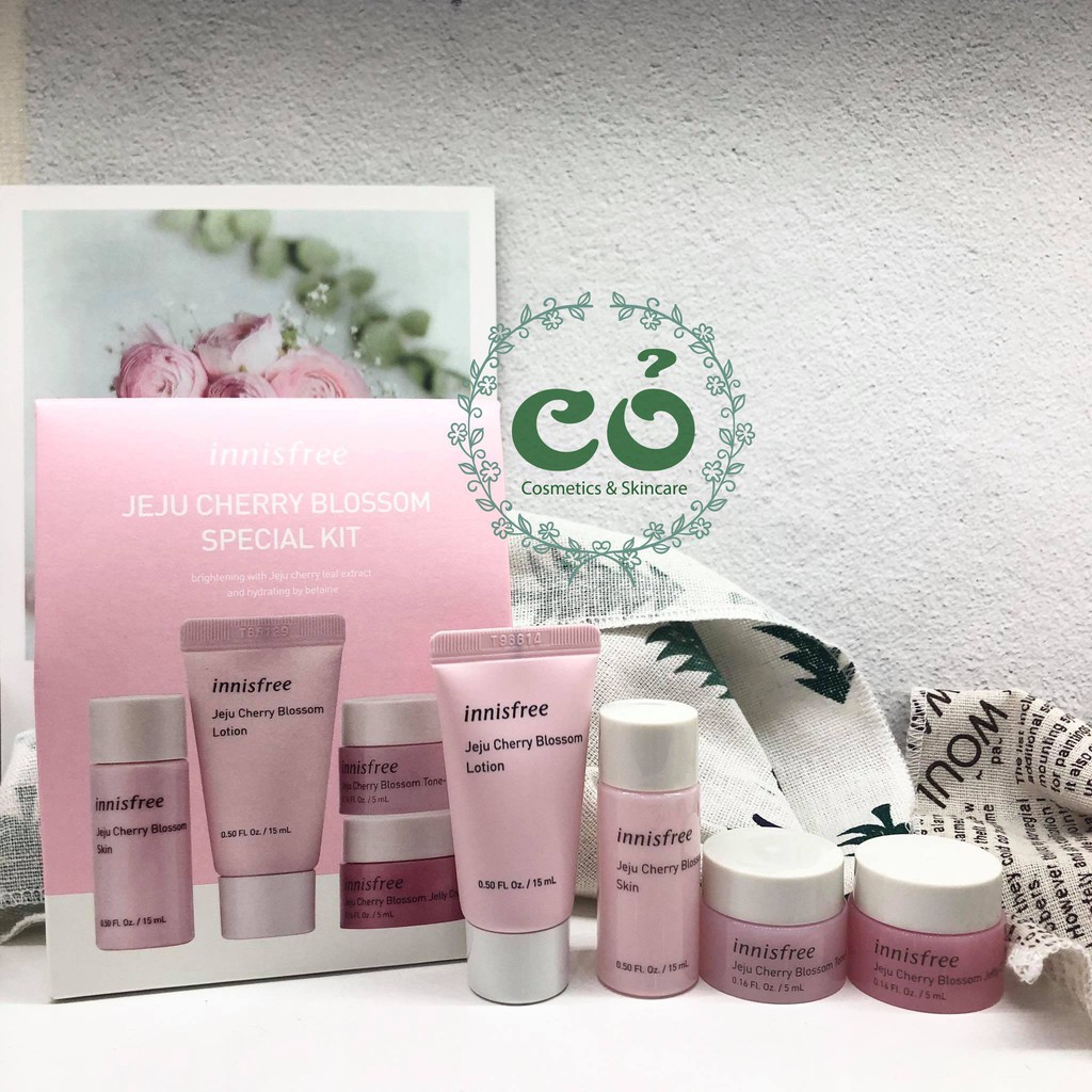 Bộ Dưỡng Ẩm, Trắng Da Innisfree Jeju Cherry Blossom Special Kit