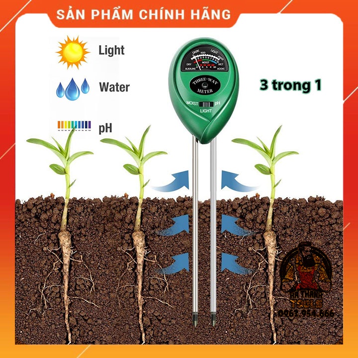 Dụng cụ đo PH của đất 3 trong 1 (PH, Độ ẩm, Ánh sáng) - Máy đo PH đất