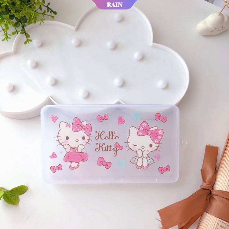 Hộp Đựng Khẩu Trang Trong Suốt In Họa Tiết Hello Kitty/ My Melody Kuromi Marvel Dễ Thương Dành Cho Bé