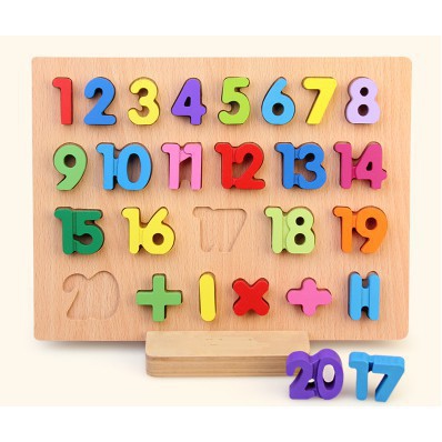 Bảng số nổi bằng gỗ 1-20 (kt 22x30cm)