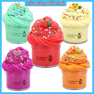 Bộ Đồ Chơi Slime Trái Cây Mềm Không Dính Có Mùi Thơm 70ml 5 Màu Sắc Cho Trẻ Em