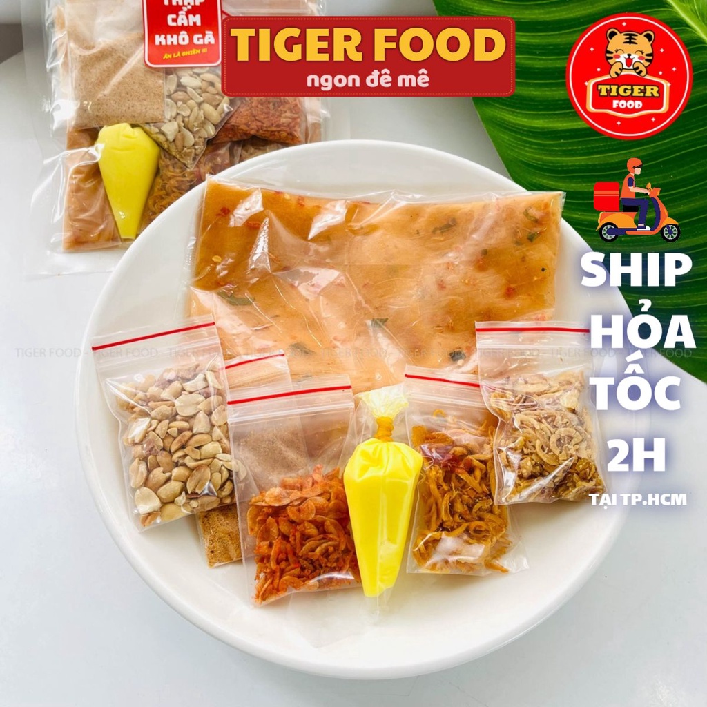 COMBO 3 set bánh tráng dẻo tôm lục vị TIGER FOOD Bánh tráng dẻo full topping 7 món siêu ngon - Đặc sản Tây Ninh