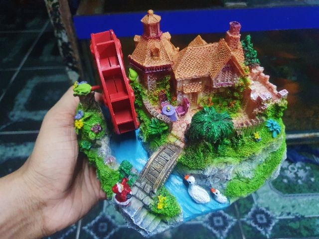 CẢNH NHÀ TRANG TRÍ HỒ CÁ NON BỘ 18x11x11cm