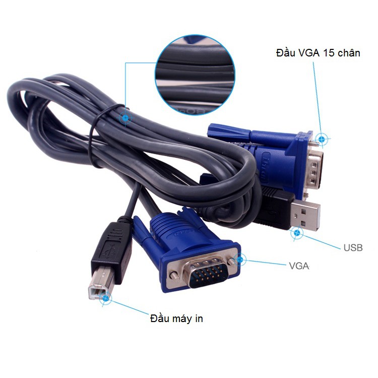 Cáp KVM USB 1.5m - Cáp nối bộ KVM