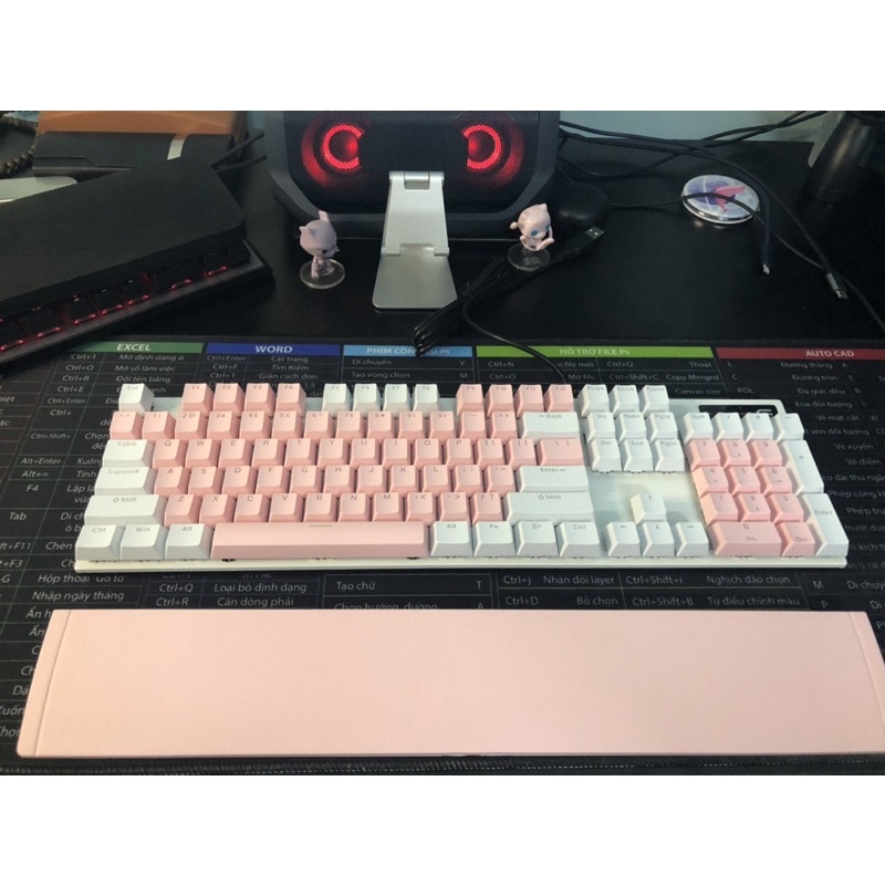 Bàn phím cơ Phím cơ gaming SPARTAN các màu Hồng, Xanh, Đen xám, Trắng TC-3218 led RGB Den Store