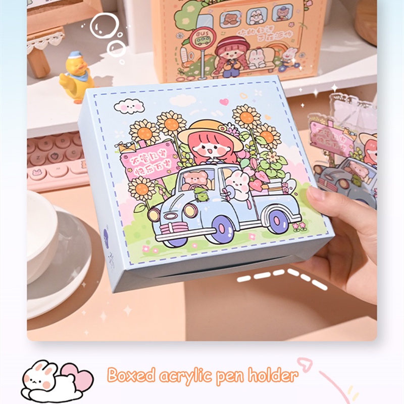 Hộp Đựng Bút Bằng Acrylic Để Bàn Tiện Dụng Cho Học Sinh