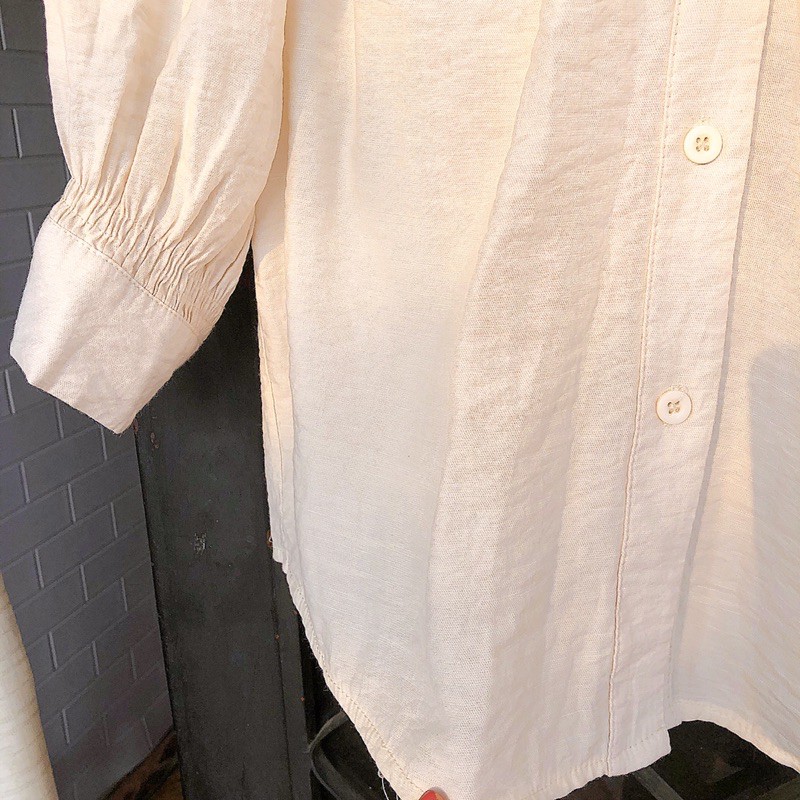 Áo sơ mi nữ màu trắng dài tay dáng dài vải xô mát nhẹ
