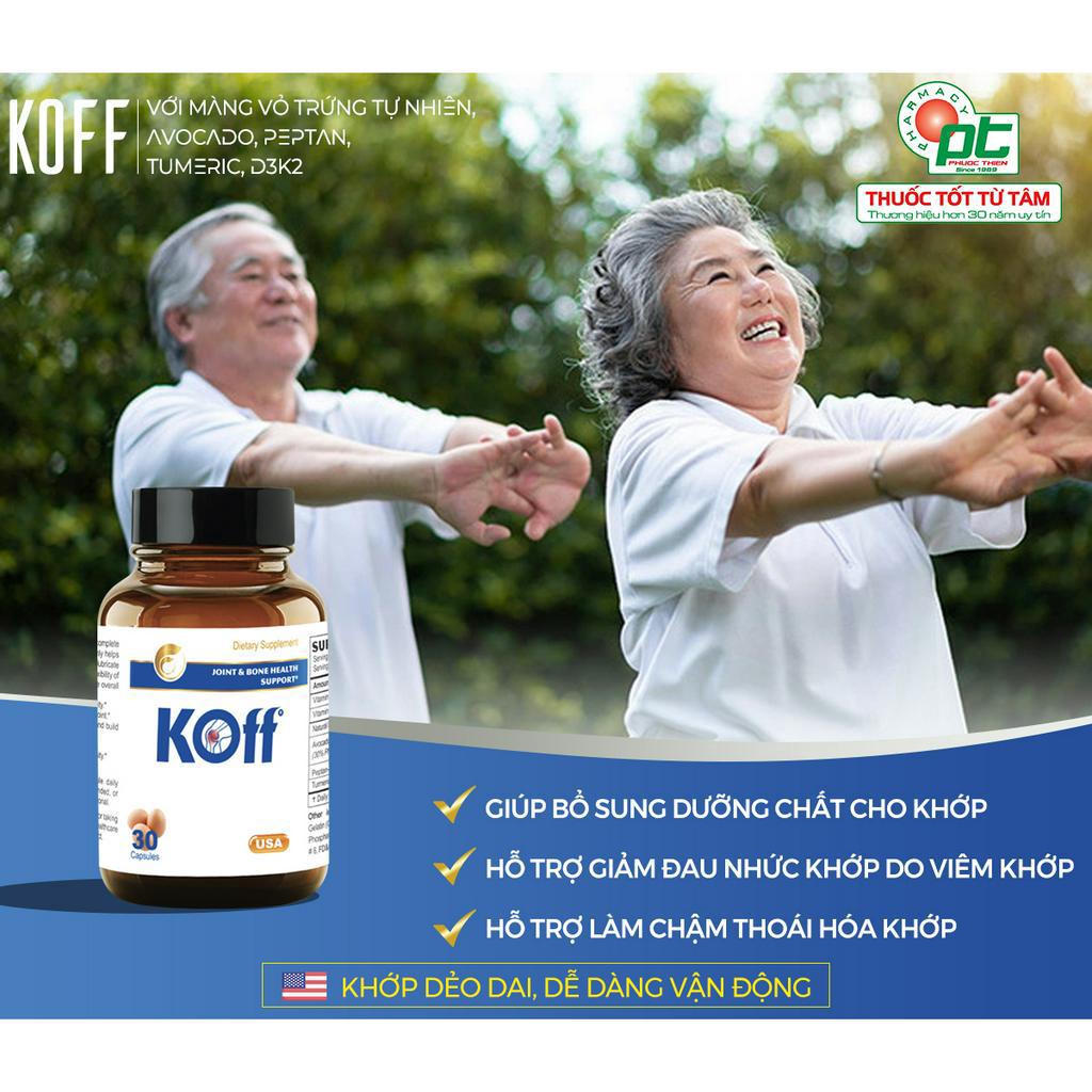 Viên uống bổ khớp Eggshell Mỹ tái tạo sụn khớp KOFF - Giảm đau nhức xương khớp tự nhiên, thoái hóa khớp lọ 30 viên