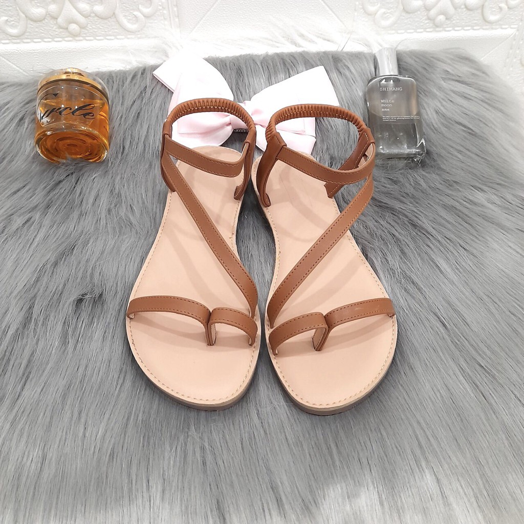 Sandal xỏ ngón dây ngang đế mềm, quai chun hậu Mtstore siêu dễ thương