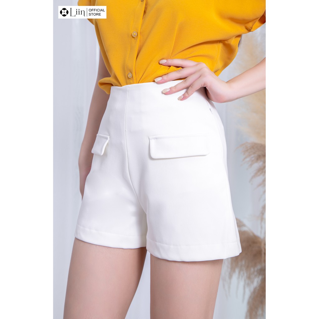 Quần short nữ Linbi màu trắng, kiểu dáng basic cực dễ phối đồ Liin clothing Q3469