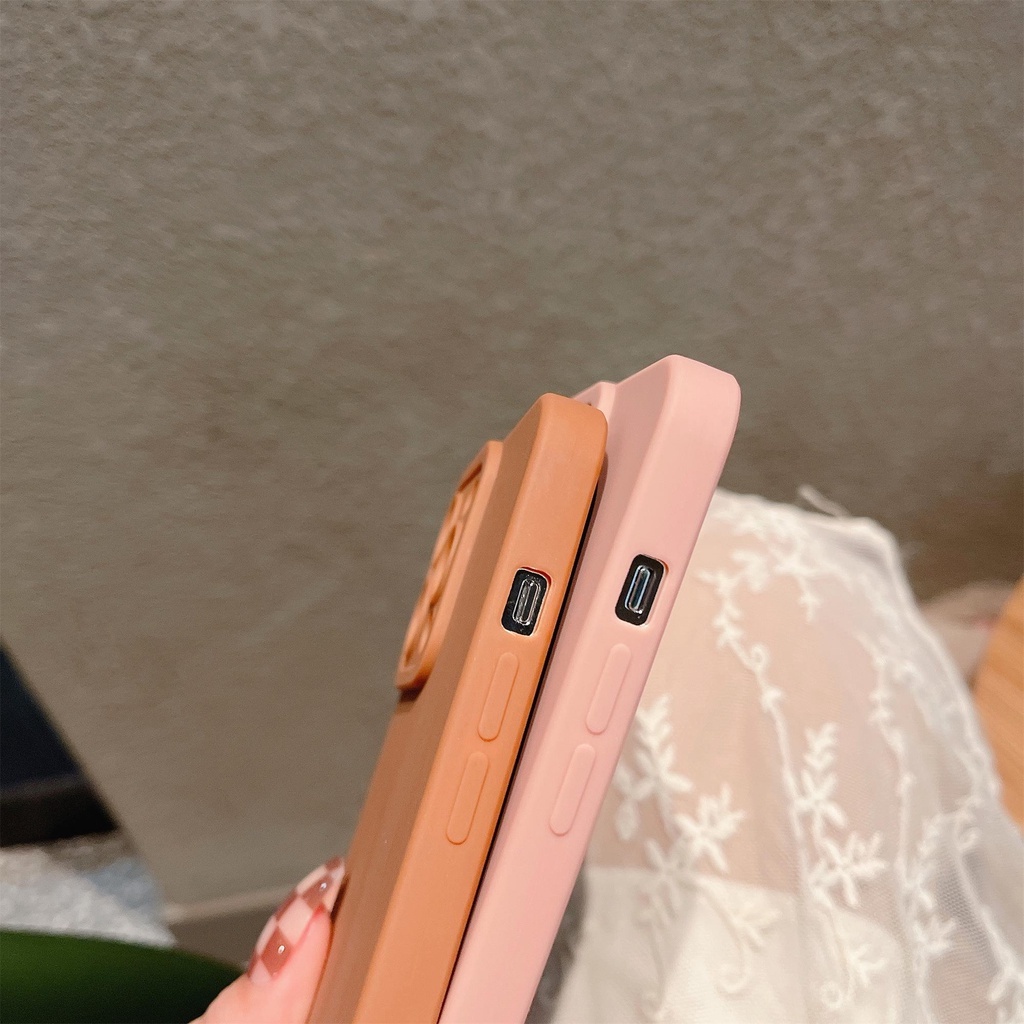 Ốp Điện Thoại Silicon Mềm Chống Sốc Màu Trơn Họa Tiết Hoạt Hình Cho iPhone 13 12 11 Pro Max 6 7 8Plus X XS XR