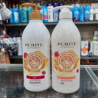 Sữa tắm dưỡng trắng Purité sữa ong chúa và hoa hồng 850ml (có mùi Hoa Anh Đào)