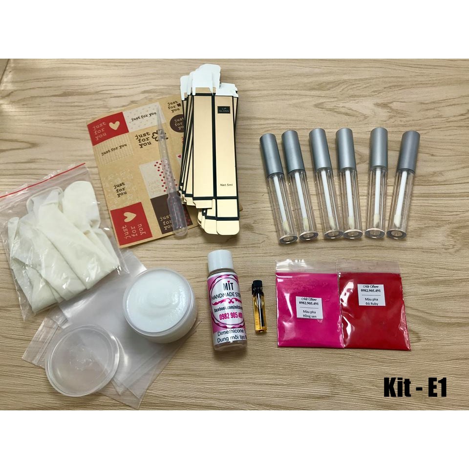 Bộ Kit làm son kem lì kháng nước - Kit E1 ( 6 cây son )