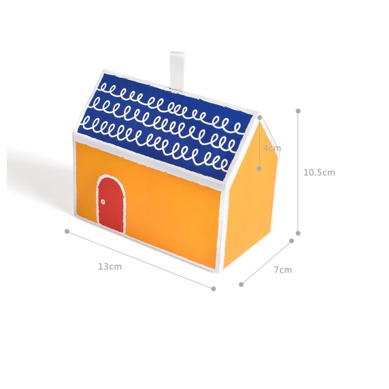 Hộp kẹo/ hộp đồ ăn vặt/ hộp quà/ hộp bánh khô/hộp socola hình ngôi nhà màu sắc xinh xắn dễ thương sáng tạo đặt biệt