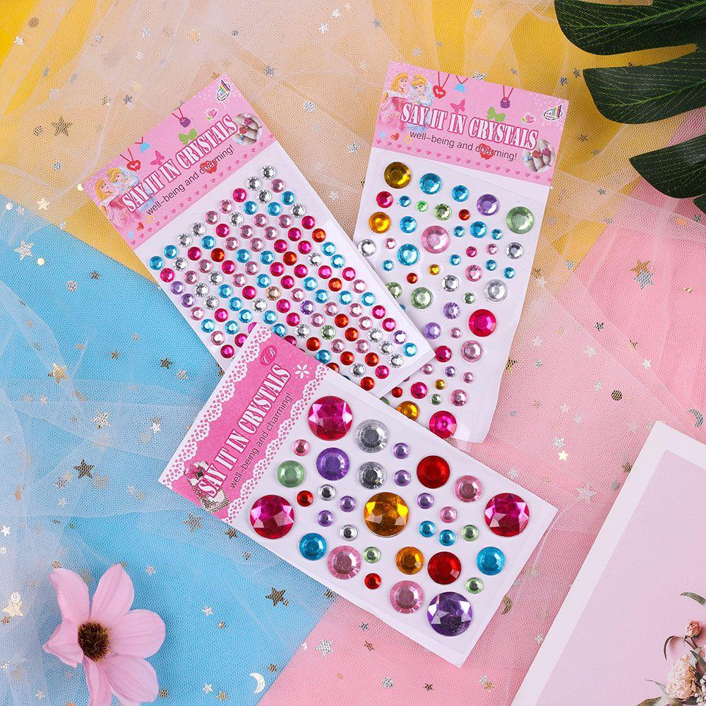 Set 2 Tấm Hình Dán Cầu Vồng 2 Tấm|Kim Cương Giả|Sticker Dán Trang Sức / Điện Thoại Bằng Acrylic Cho Bé