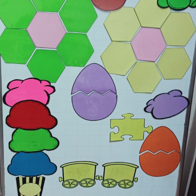 Combo 20 trứng+ 2 bộ tổ ong+ 20 puzzle+10 đoàn tàu+ 1 nam châm lá