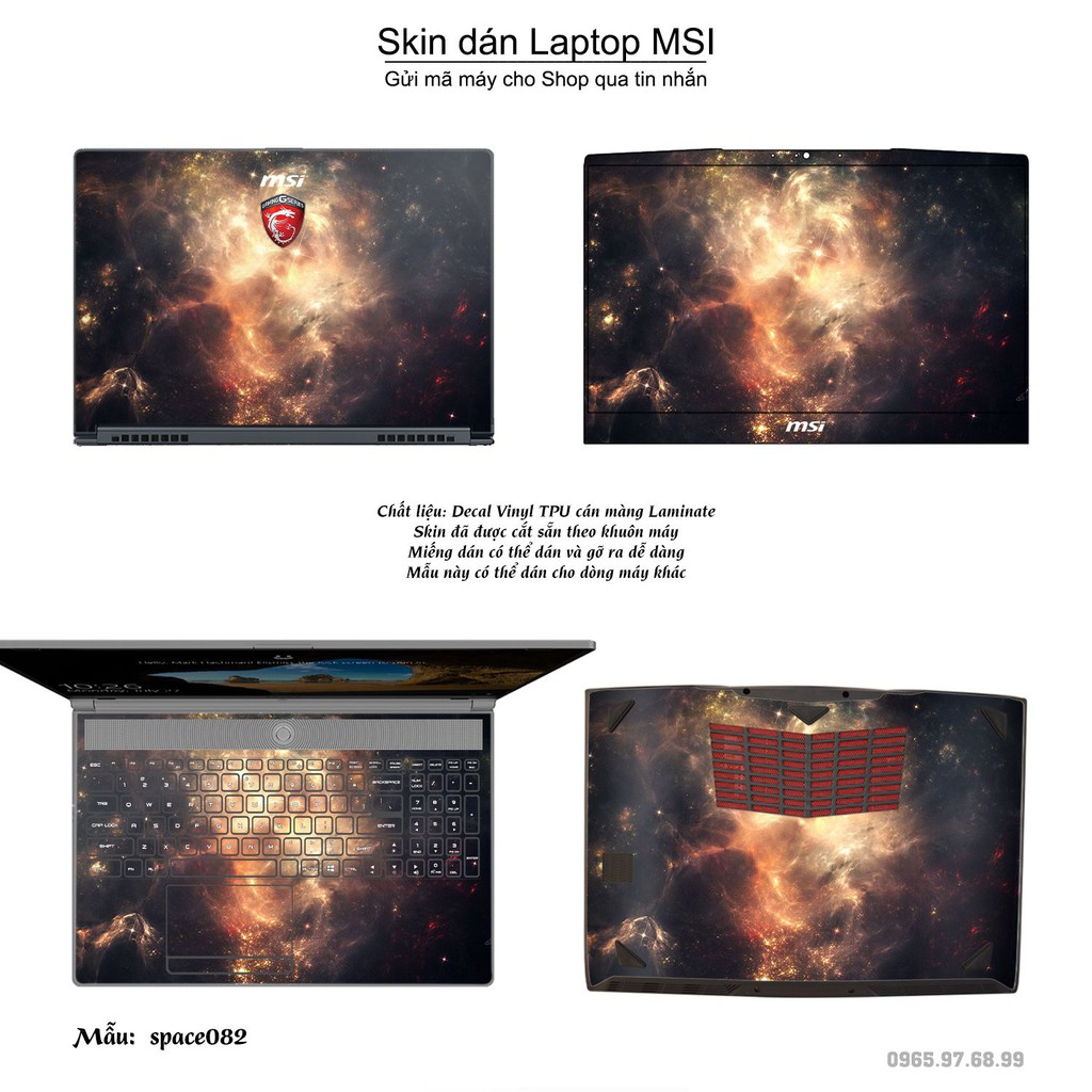 Skin dán Laptop MSI in hình không gian _nhiều mẫu 14 (inbox mã máy cho Shop)