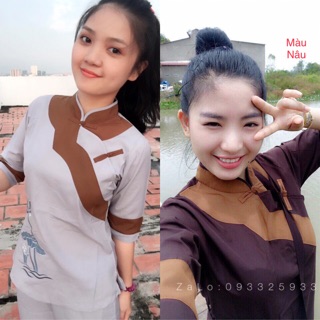 Đồ Lam Đi Chùa # SẪM 2 NÚT # Đồ Bộ Nữ # Quần Áo