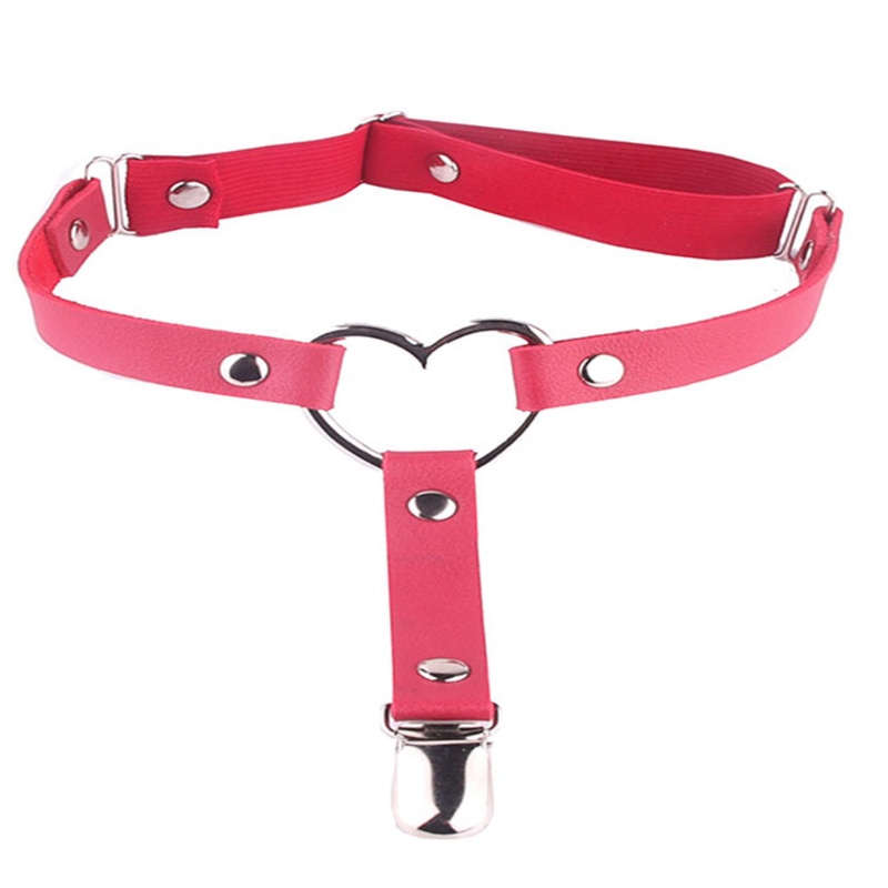 Dây đeo đùi co giãn có thể điều chỉnh có kẹp kim loại phong cách punk gothic gợi cảm