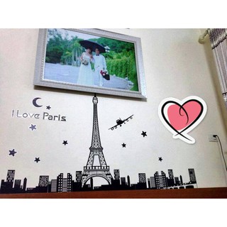 decal dán tường thap pari dạ quang
