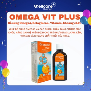 Omega Vit Plus+Chai 100ml Bổ sung Omega3, Betaglucan, Vitamin